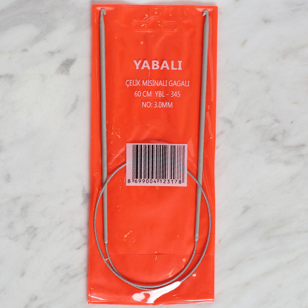Yabalı 3 mm 60 cm Çelik Misinalı Gagalı Şiş - YBL - 345